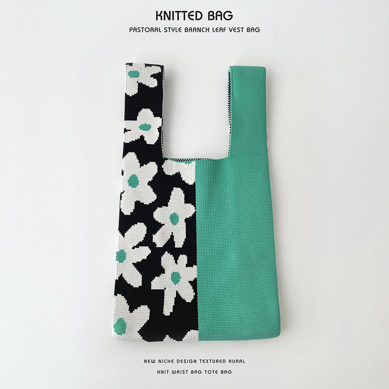 Women's Colorful Knitted Handbag - Stylish, Niche Design Shoulder Bag