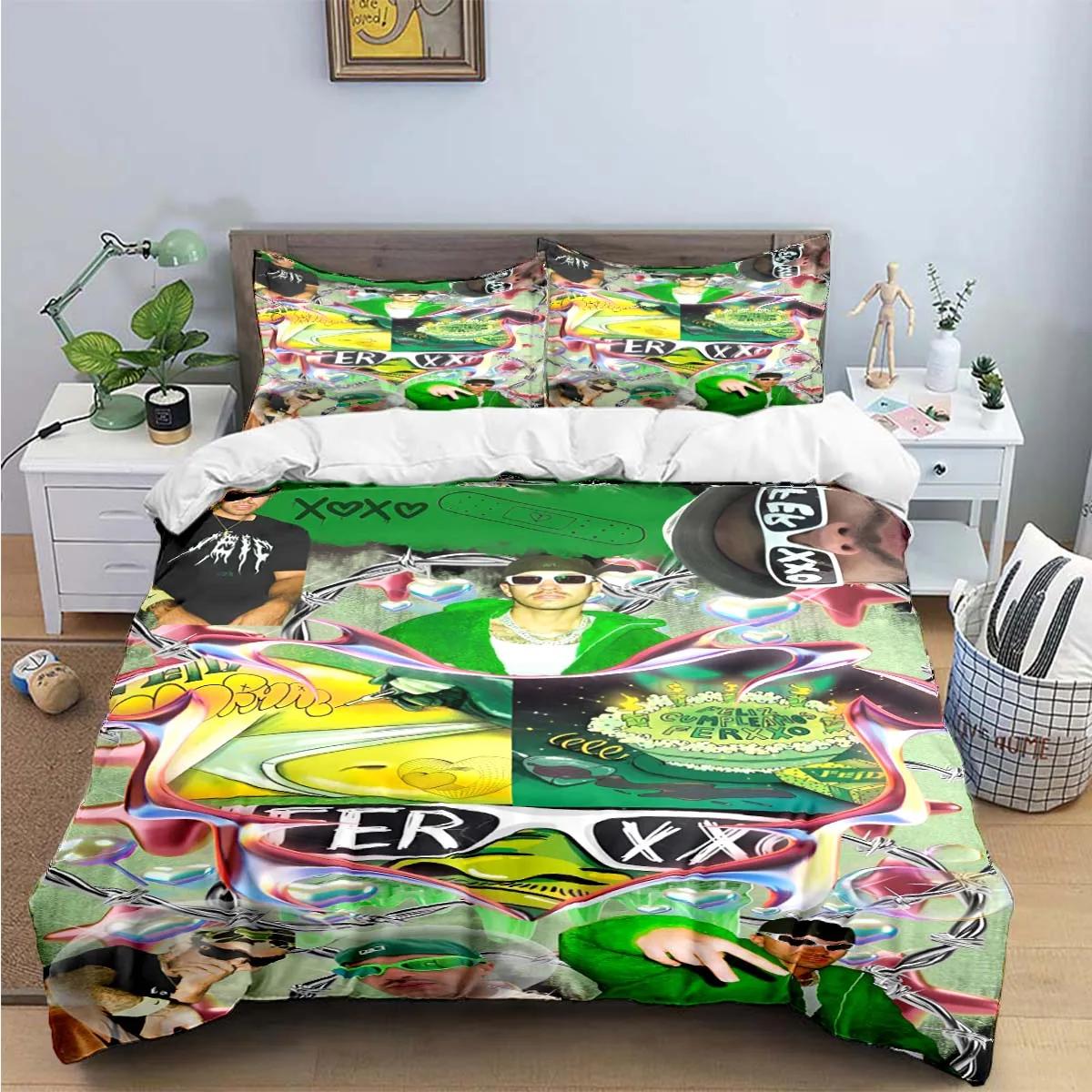 

Fashion Pop Singer Ferxxo Feid Print Bedding Sets Bed Supplies Set Duvet Cover Bed Comforter Set Bedding Set Luxury BirthdayGift EU single(135x200cm)