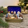 Shepherd Animal Mini Christmas Nativity Set Hand Painted Xmas Manger Ornaments  Table Decor