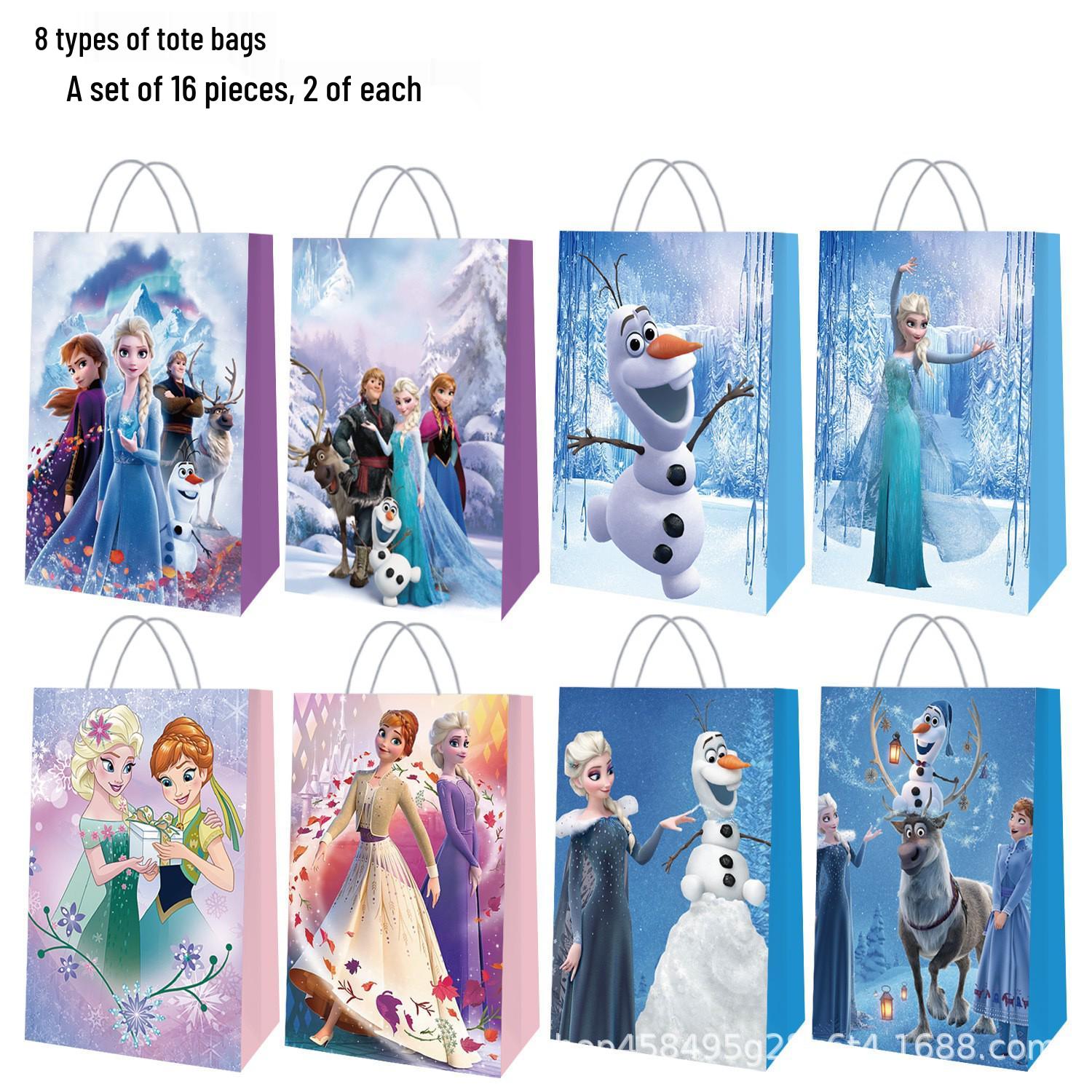 In-Stock Frozen Theme Birthday Gift Bag – Kraft Paper Party & Candy Bag