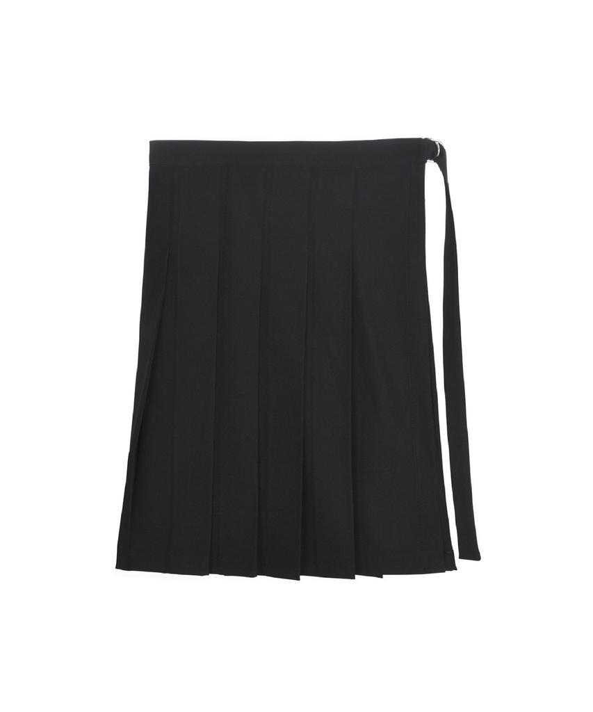 Nigaennikol Layered Pleats Wrap Skirt_Black