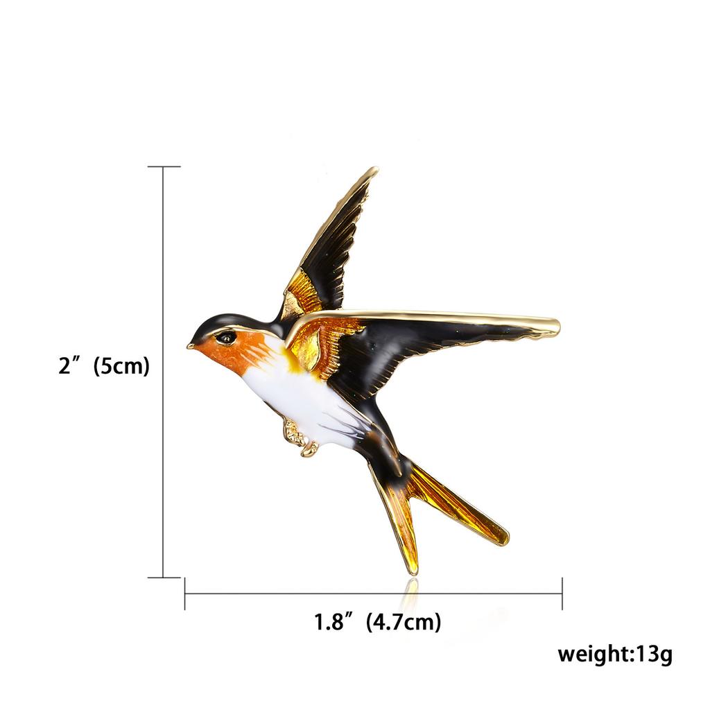 Rinhoo Enamel Flying Hummingbird Brooch Pins Women Animal Little Birds Tree Branch Eagle Rhinestone Badge Party Gifts Jewelry