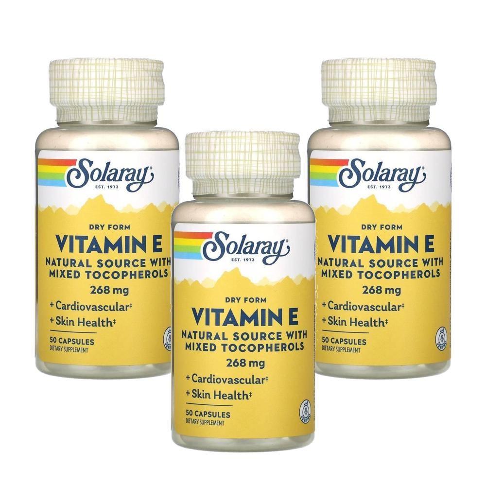 Solaray Vitamin E Dry Foam 268mg Capsules 50 Tablets 3 pcs
