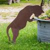 Rustic Metal Dog Garden Statue Vintage Cat Lawn Ornament Dog Pot Hugger Decor  Courtyard