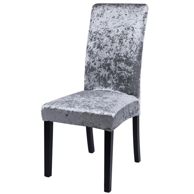 Chair Cover Velvet Shiny Fabric Chair Slipcover Spandex Elastic Removable Seat Case for Dining Room Wedding Party Hotel Banquet