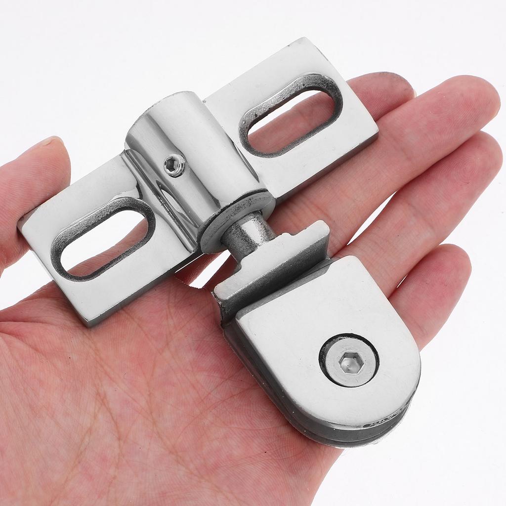 Stainless Steel Shower Door Pivot Hinge Cabinet Clip Glass Insert Bathroom Hardware Fixing Clamp Heavy Duty Metal Household