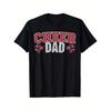 Men'S & Black Cheer Dad T-Shirt | Cheerleading Pom-Pom Lettering & Megaphone Graphic, Relaxed Fit Stretch Tee, All-Season Casual Shirt for Game Day,