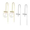 Fashion Jewelry 925 Silver Earring Women 18K Gold Plated Sterling Silver Long Chain Tassel Stud Earring Piercing Jewelry