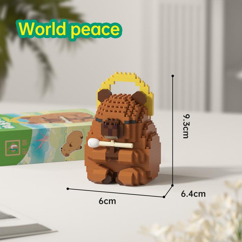 Fresh-From-Factory First-Class Fun High-Standard Capybara First-Class Microparticle High-Standard Puzzle High-Standard Assembly Assembly-Bricks with box