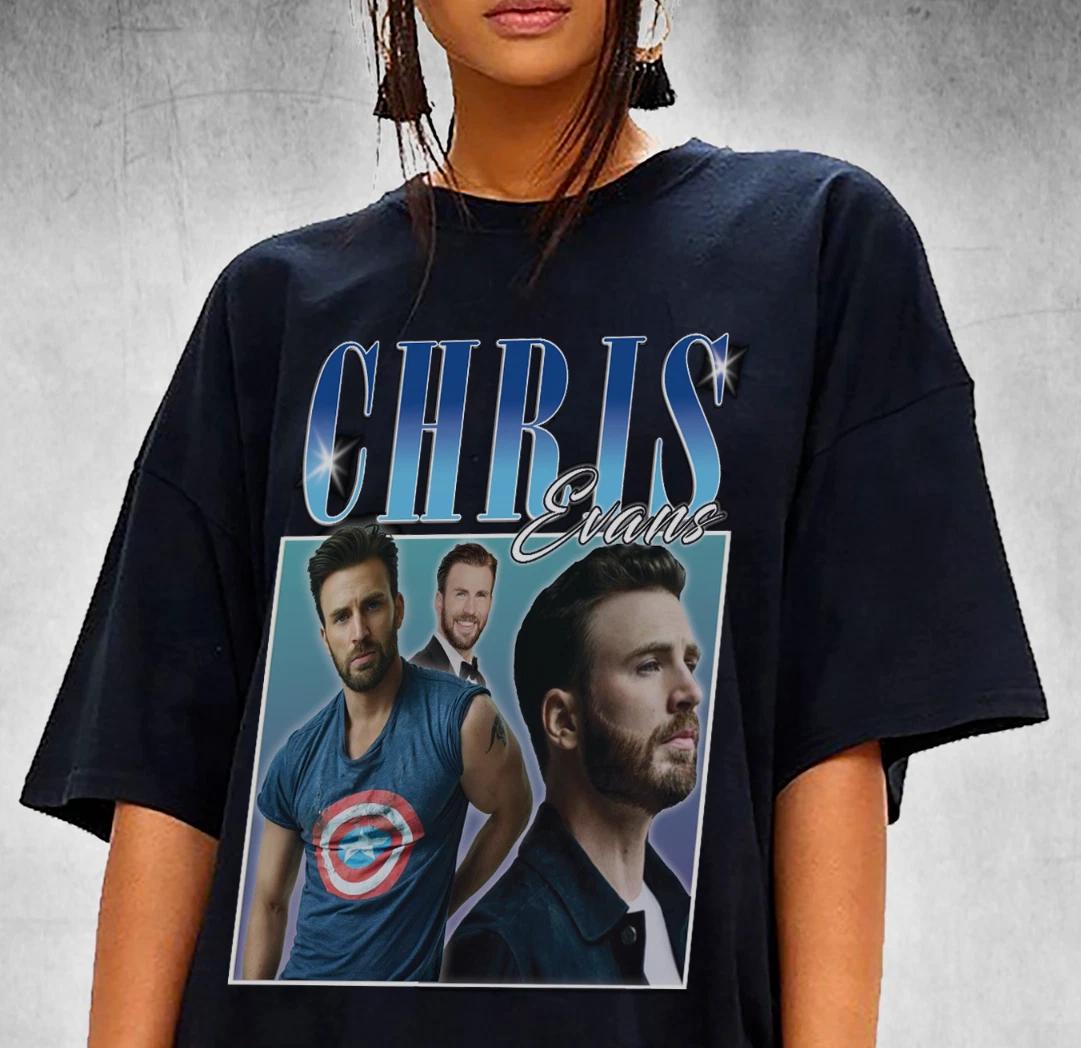 Chris Evans Captain America T Shirt Best Tee Shirt Vintage Marvel Tee Shirt 2XL