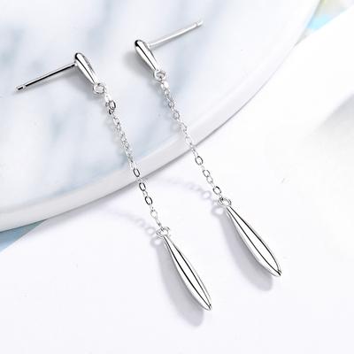 Boucles d'oreilles pendantes géométriques en argent sterling S925 pour femmes, longues et gracieuses, en forme de goutte d'eau, simples et gracieuses