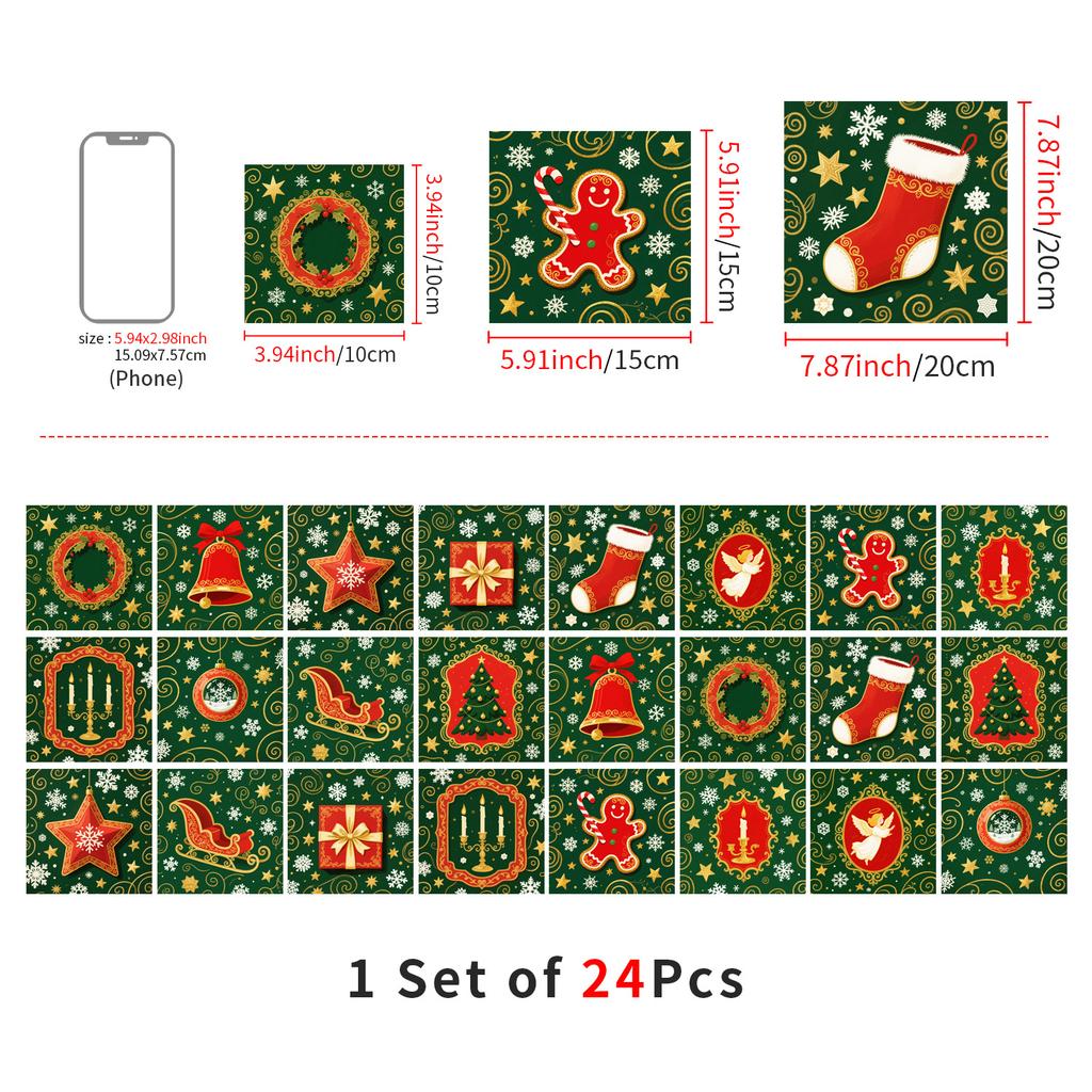 Christmas Tile Decoration Stickers Kitchen Oil-Proof Stickers Bathroom Bedroom Renovation Wall Stickers European Style Self-Adhesive Wall Paper