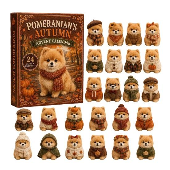 Interactive Holiday Games 2026 Dog Christmas Advent Calendar, 24-Day Acrylic Ornament Set with Mini Puppy Seasonal Party Supplies Figures,