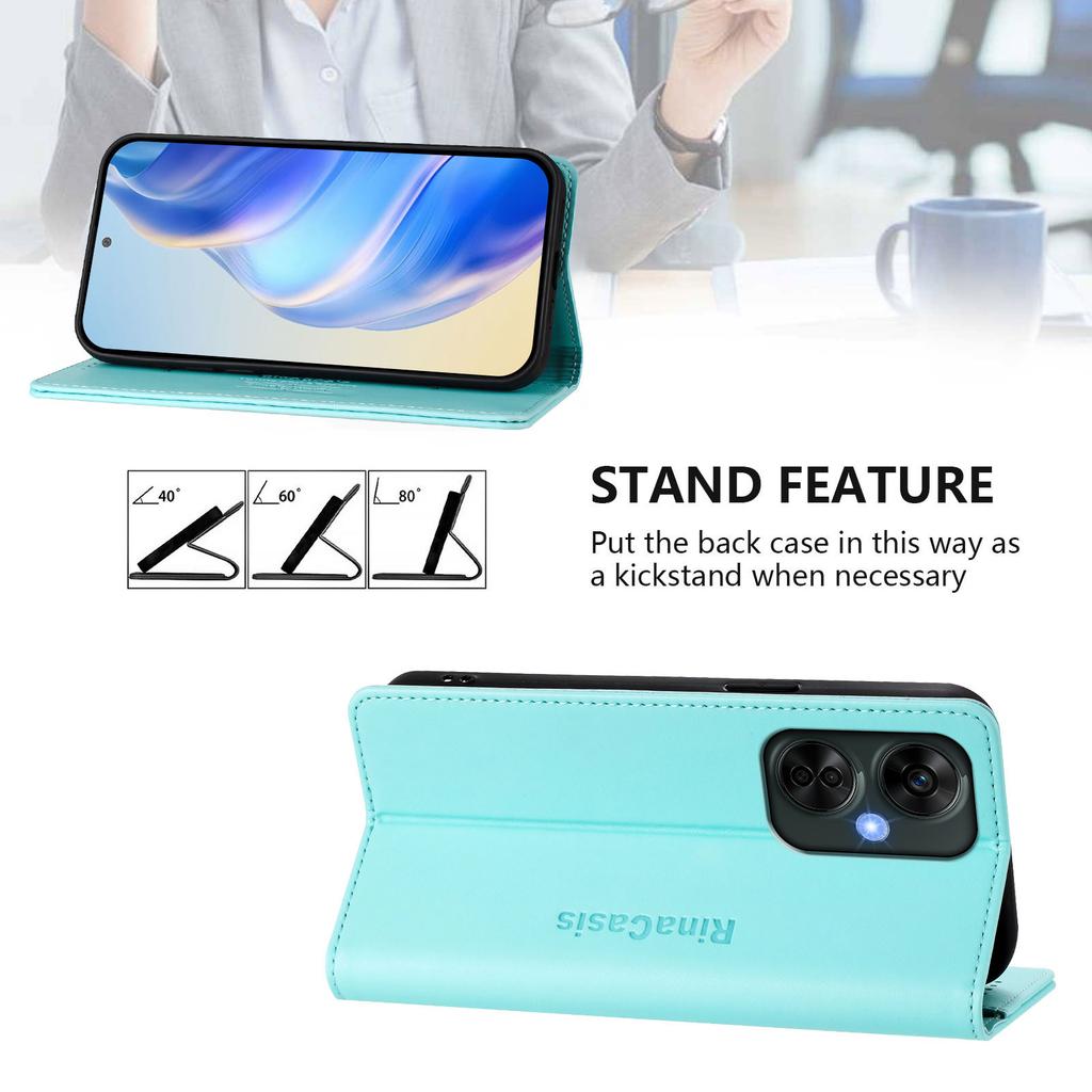For OnePlus Nord N30 SE 5G/OnePlus Nord CE 3 Lite 5G Leather Case RINACASIS RC01 Phone Cover with RFID Blocking Wallet Stand