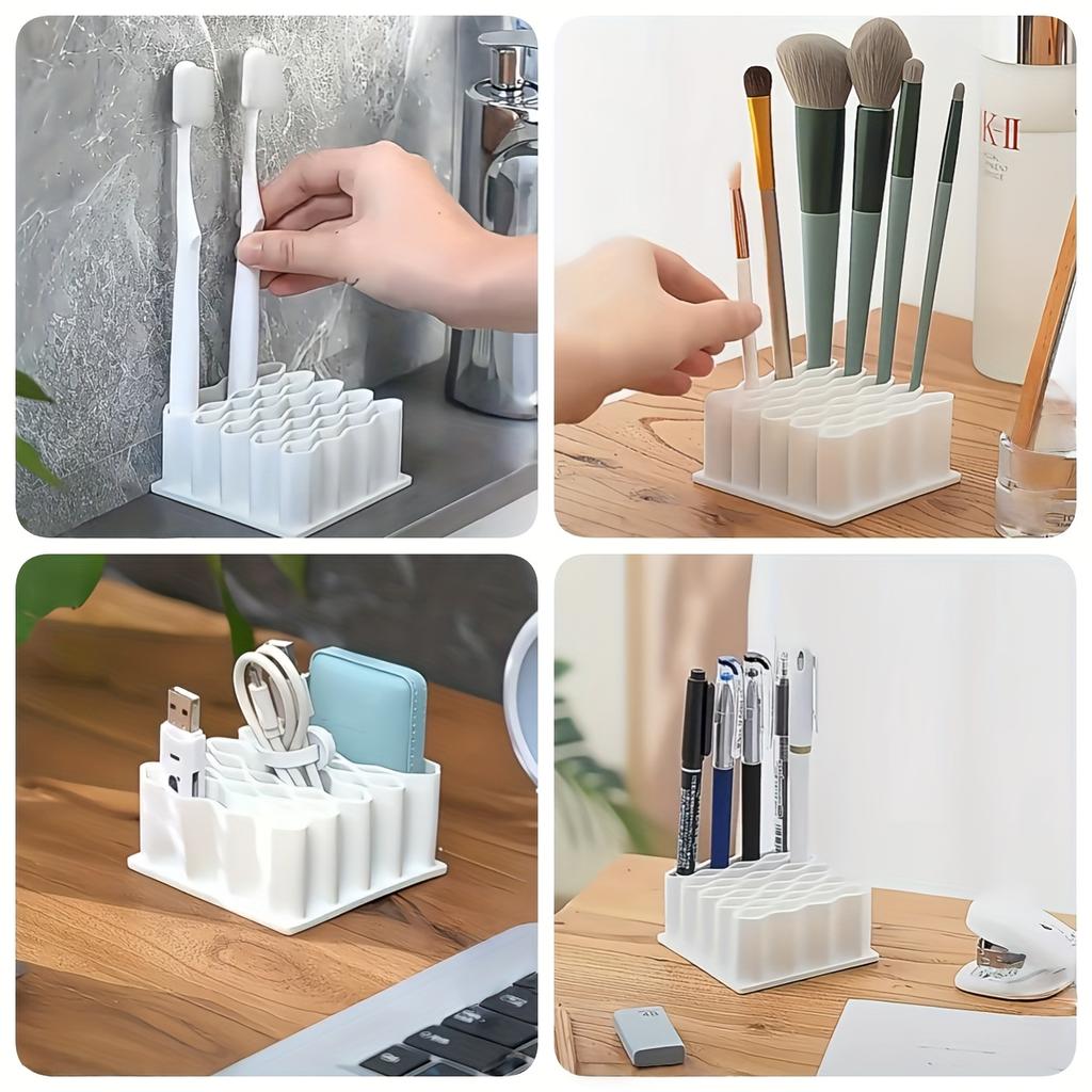 32-Slot Ointment Organizer | Medicine Storage Compartments, Multi-Use Holder for Medicine Cabinet Wall, Countertop, Vanity, Drawer, Makeup Tools