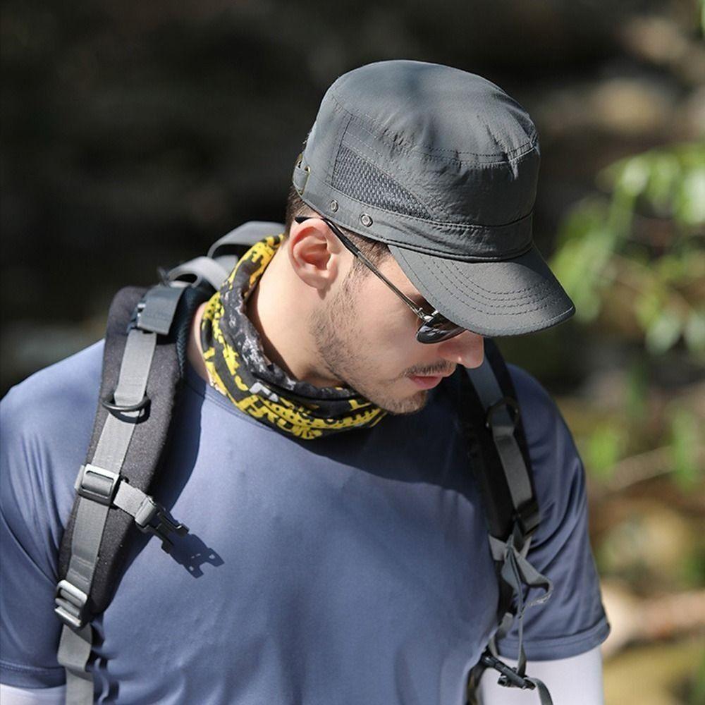 New Polyester Flat Peaked Cap Quick Drying Breathable Sun Hat Adjustable Summer Visor Hat Unisex