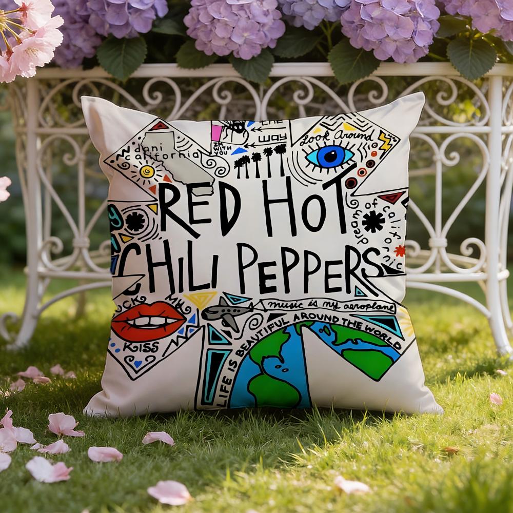Band R-Red Hot C-Chili Peppers Cushion Cover Home & Car Dual-Scene Pillow Cover: Reversible for Premium Comfort