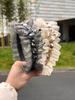 Rüschen-Strass-Stirnband, Leichter Luxus, Vollbesetztes gefaltetes breitkrempiges Stirnband, Hochwertiges Retro-Haaraccessoire