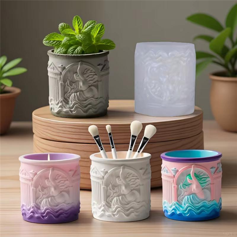 Epoxy Candle Mold Silicone Vase Mold Gypsum Cup Making Mould DIY Gypsum Cup Mold