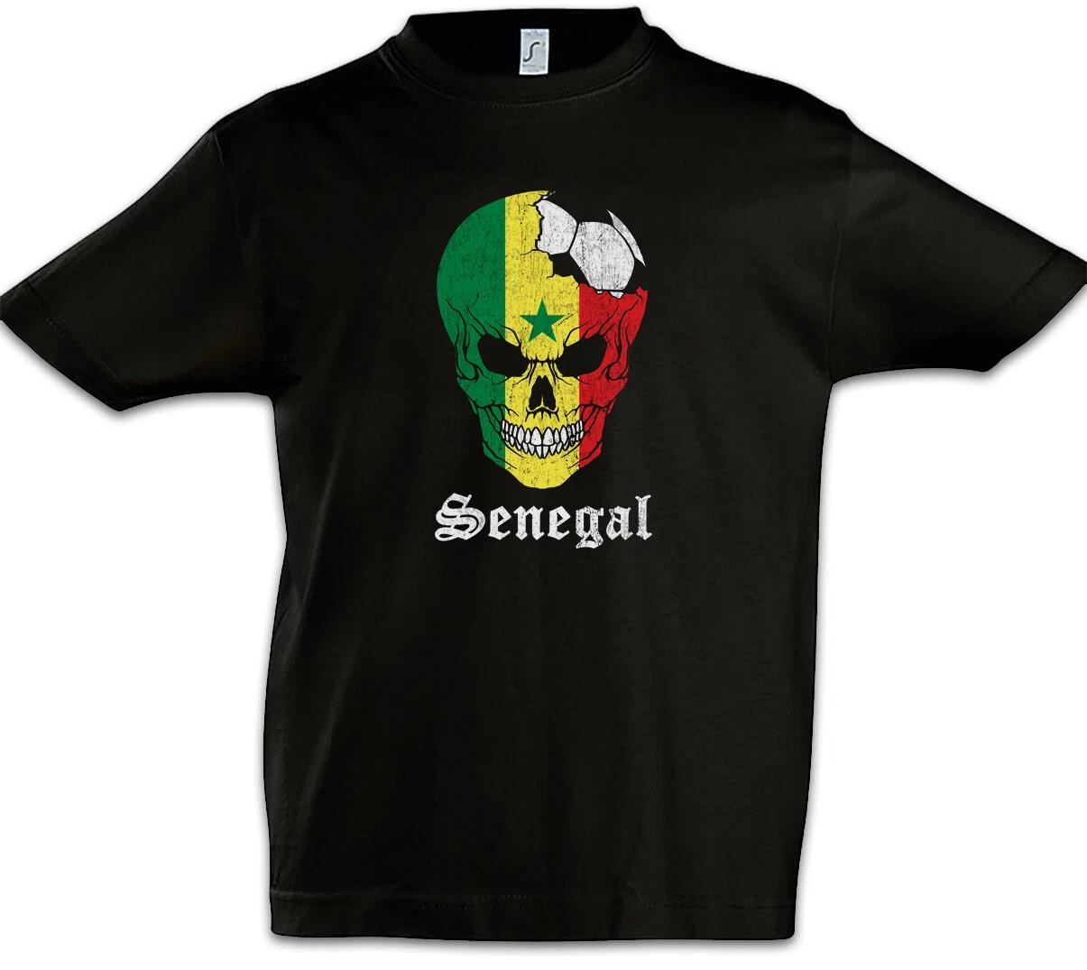 Senegal Football Skull I Kids Boys kids boys T-Shirt Senegalese Flag Football 150