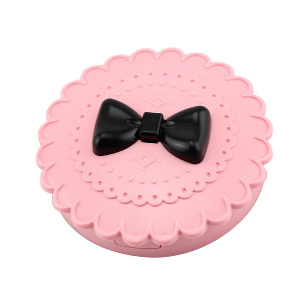 Cute Bow False Eyelash Plastic Storage Box Makeup Cosmetic Mirror Case Organizer