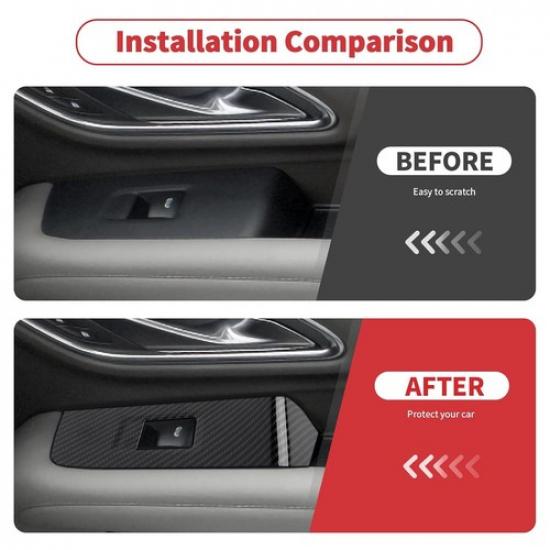 Kohlefaser Fensterheberschalter Knopf Abdeckung Zierleiste Passend für Suburban 20+ Tahoe 21+