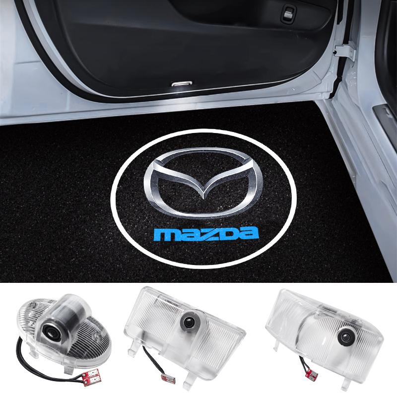 2pcs Car Door Welcome Shadow Light LED Projector Ghost Atmosphere Logo Decorative Lamps For Mazda 6 8 Atenza Axela RX-8 RX-9