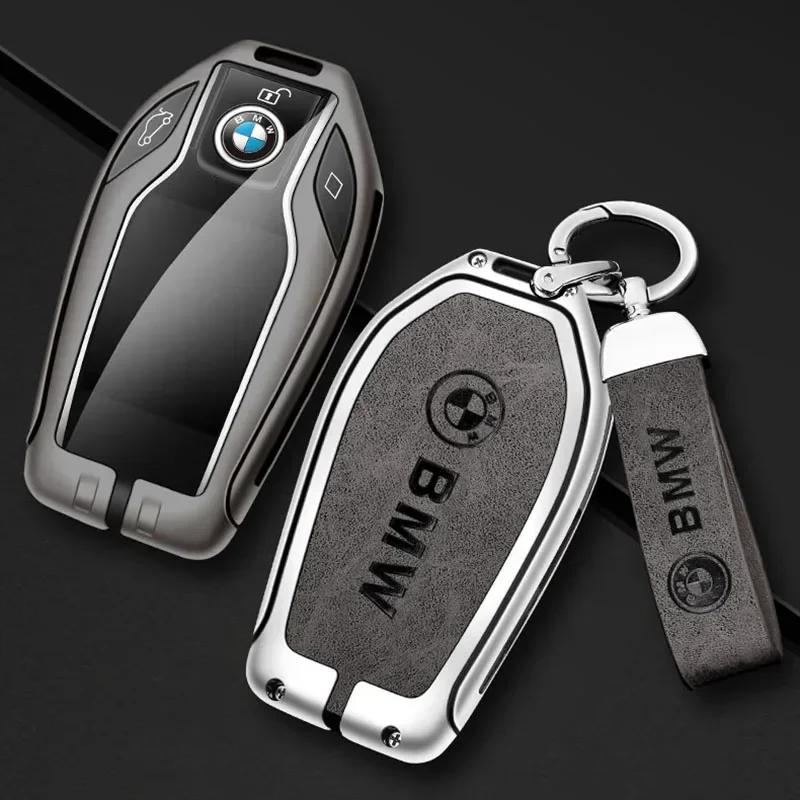 Hot 2025 Alloy Car Key Cover Protect Case Shell Leather Keychain For BMW G08 G38 G28 F52 G26 G02 G01 G07 G06 G05 IX3 F40 G30 G20