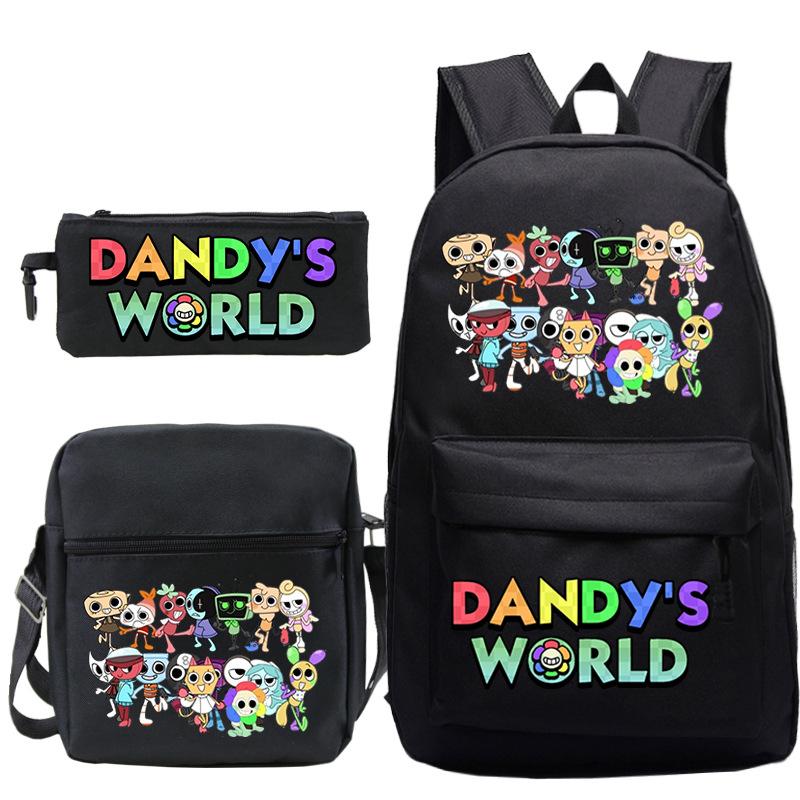 Dandy's World Game Merchandise Printed Primary and Secondary School Schoolbag Three-piece Popular Children's Backpack