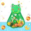 Cute Duck Frog Baby Shower Toy with Strong Suction Cup Net Storage Bag Water Toy Game Bag for Bathroom Organizer