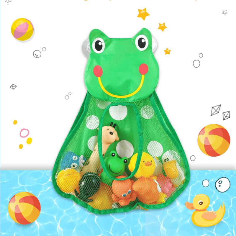 Cute Animal-Shaped Transparent Mesh Wall-Mounted Bath & ' room Storage Bag - Nylon Shower Organizer with Bathtub/Dry-Wet Separat