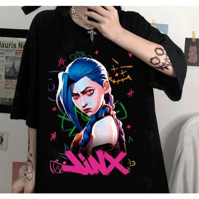 Jinx Arcane Pulver Grafik T-Shirt Unisex Kurzarmhemd S-5XL Unisex T-Shirt