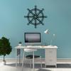 Metal Compass Wall Art, Nautical Rudder Decor for Office
