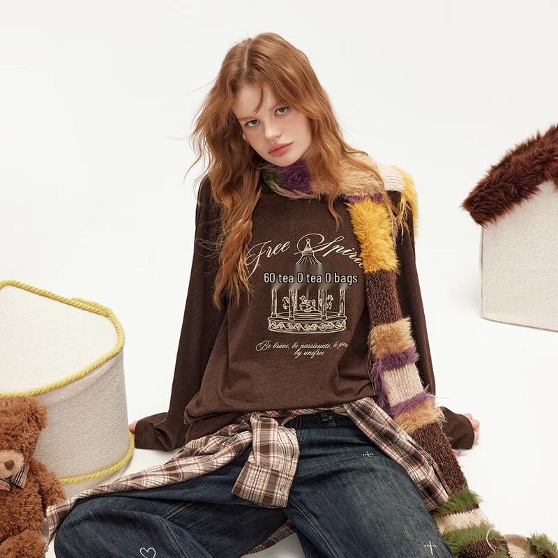 UNIFREE Carousel Print Long Sleeve T-Shirt S