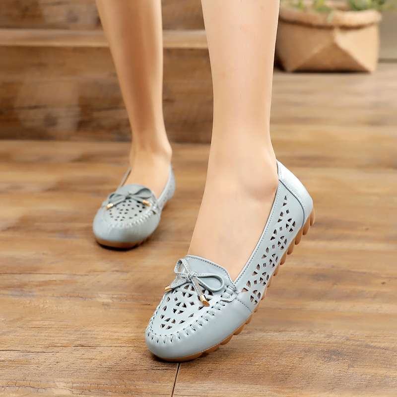 Outer wear mother leap month sandals soft sole breathable single shoes non-slip beef tendon sole not tired feet hollow hole shoes