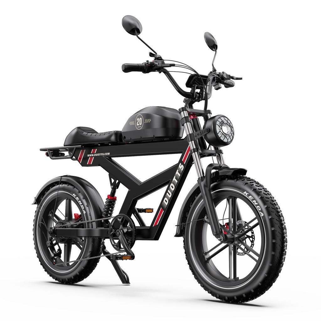 Elektrofahrrad All Terrain DUOTTS 20" 750W Motor E-Bike für Erwachsene 52V 27AH Max. Reichweite 140 km Hydraulische Bremse Last 150 kg Schwarz F20