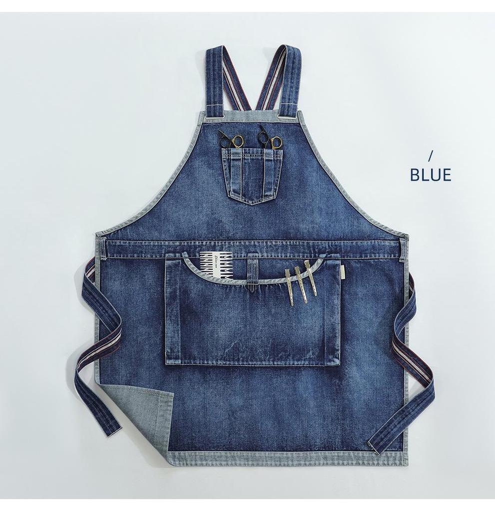 Washable Cotton Denim Apron for Catering, Painting, and Hairdressing