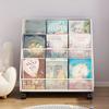 Large Book Library Cart Mobile Iron Document Bookcase Rack Picture Underdesk Storage Bookshelf Holder Children Room Organizer