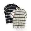 American Retro Pure Cotton Short Sleeve T-Shirt Men's 2024 New Arrival Summer Stripes Bottoming Shirt Export Export Cotton T-shirt