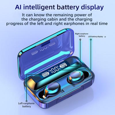 F9 5C Kablosuz Bluetooth Kulaklık Tws Su Geçirmez Kulaklık Kulaklık dijital ekran Kulaklık Büyük Kapasiteli Şarj Kutusu