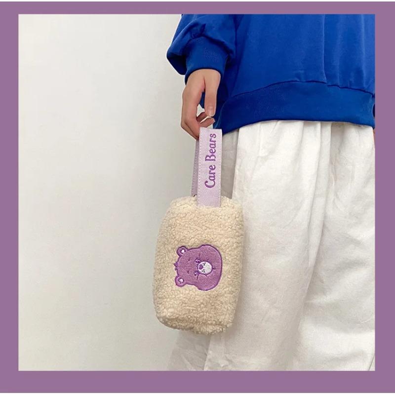 

Kawai плюшевый медведь пенал вышитая косметичка сумка для хранения женский кошелек для монет Love Bear сумка на запястье большая плюшевая сумочка фиолетовый