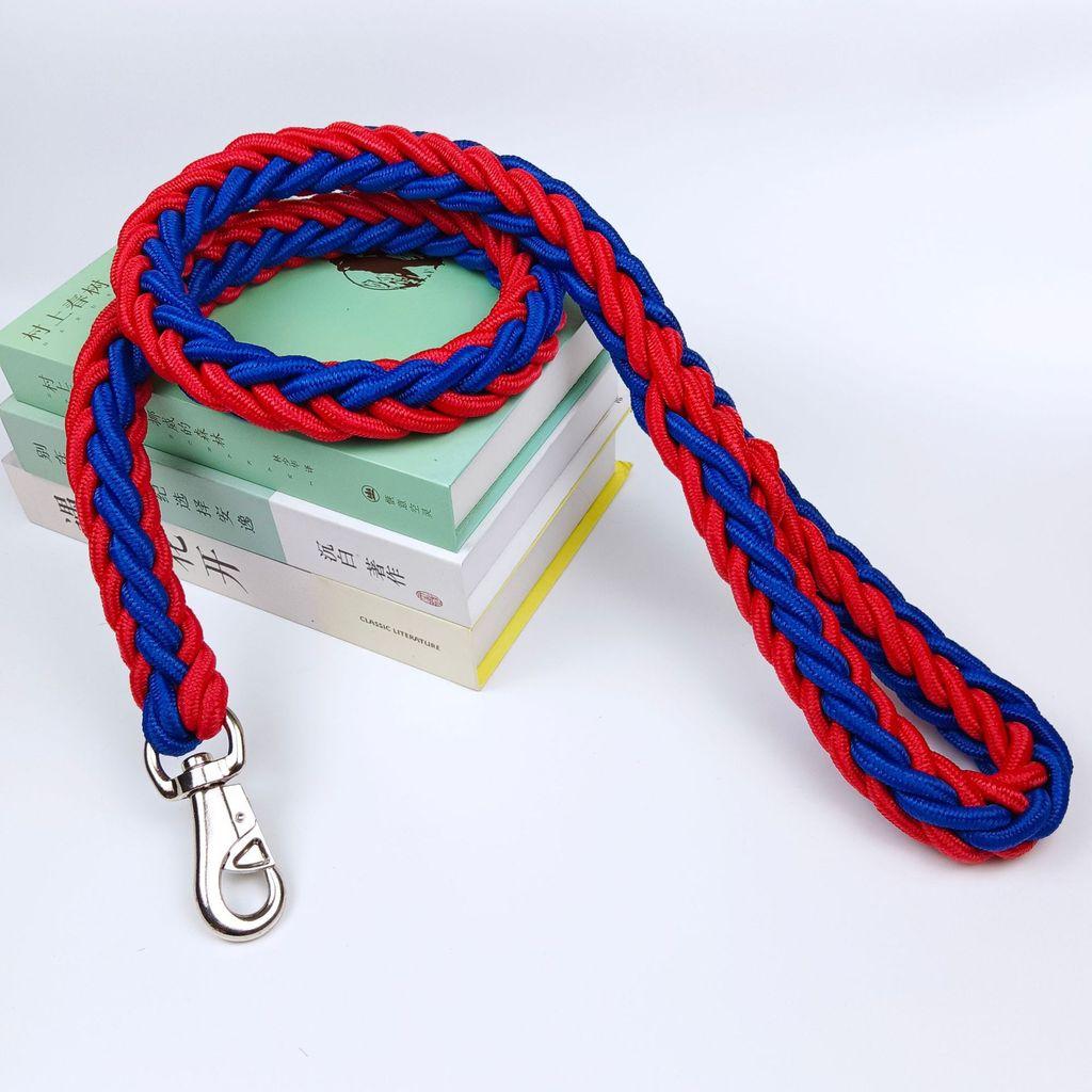 

Dog Leash Large Traction Rope Knitted Strong Durable Nylon Leashes Braided Red Blue,M