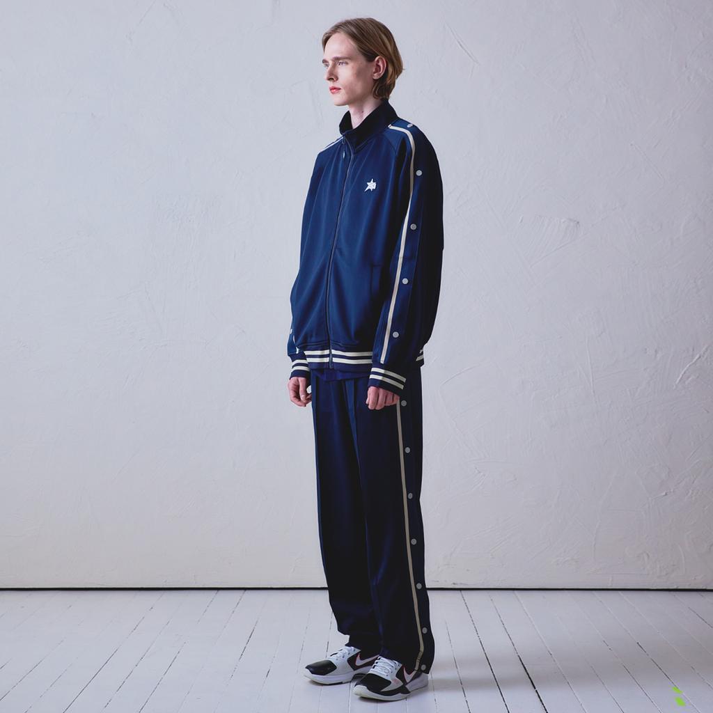 SPORTS ILLUSTRATED Basketball Side Button Track Pants (Navy)