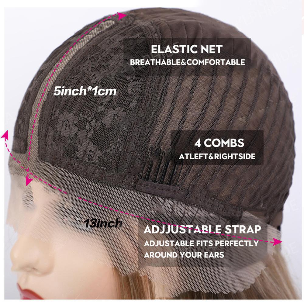 Damen-Simulationsperücke, 46 cm, Haar, schwarze Perücke, kurze lockige Perücke, T-förmige vordere Spitze, Spitzenperücke, Kopfschmuck, Schönheitsdekoration, Kanekalon-Perücke