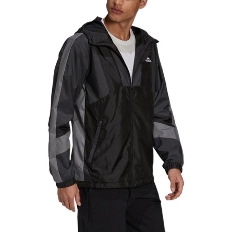 adidas Jackets Men's Black Hooded Moderate Other H31442