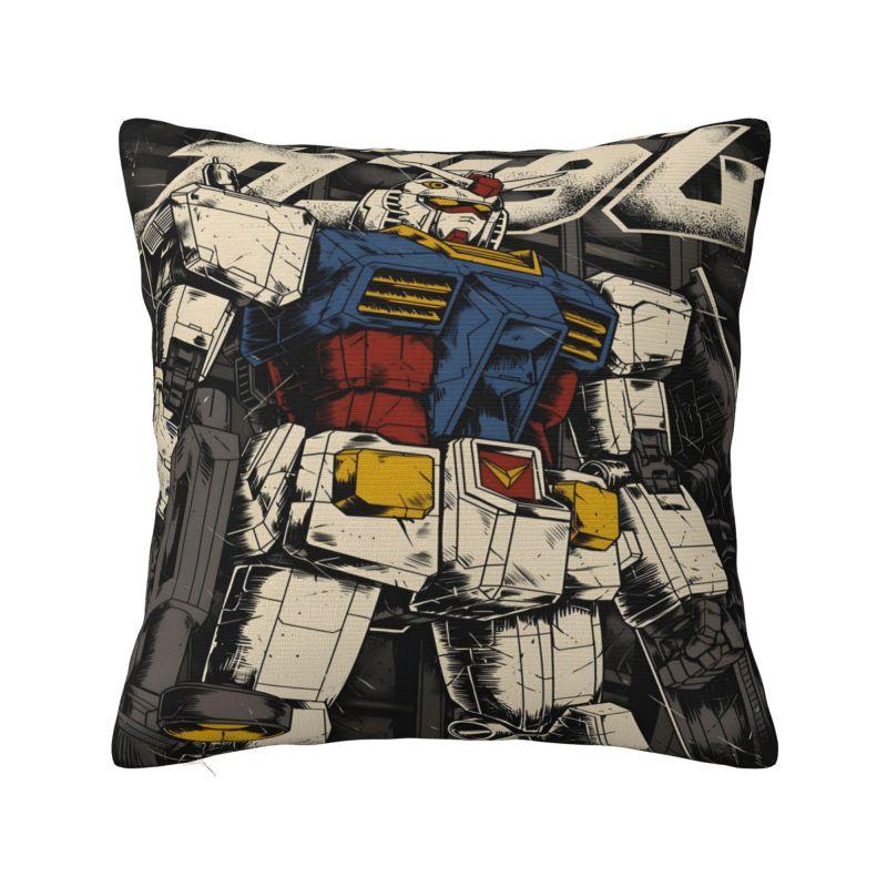Custom Modern Gundams Robot Anime Cushion Cover for Sofa Velvet Game Manga Throw Pillow Case