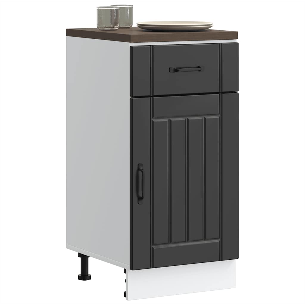 Kitchen Base Cabinet „Lucca” Black Glued Wood
