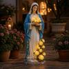 Weatherproof Resin Virgin Mary Statue Battery Operated Garden Light  Catholic Garden Decor