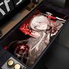 Gaming Mouse Pad Large Desk Mat Antislip Stitched Edges Red Flower Anime Print Keyboard Pad for Gamer Home Office