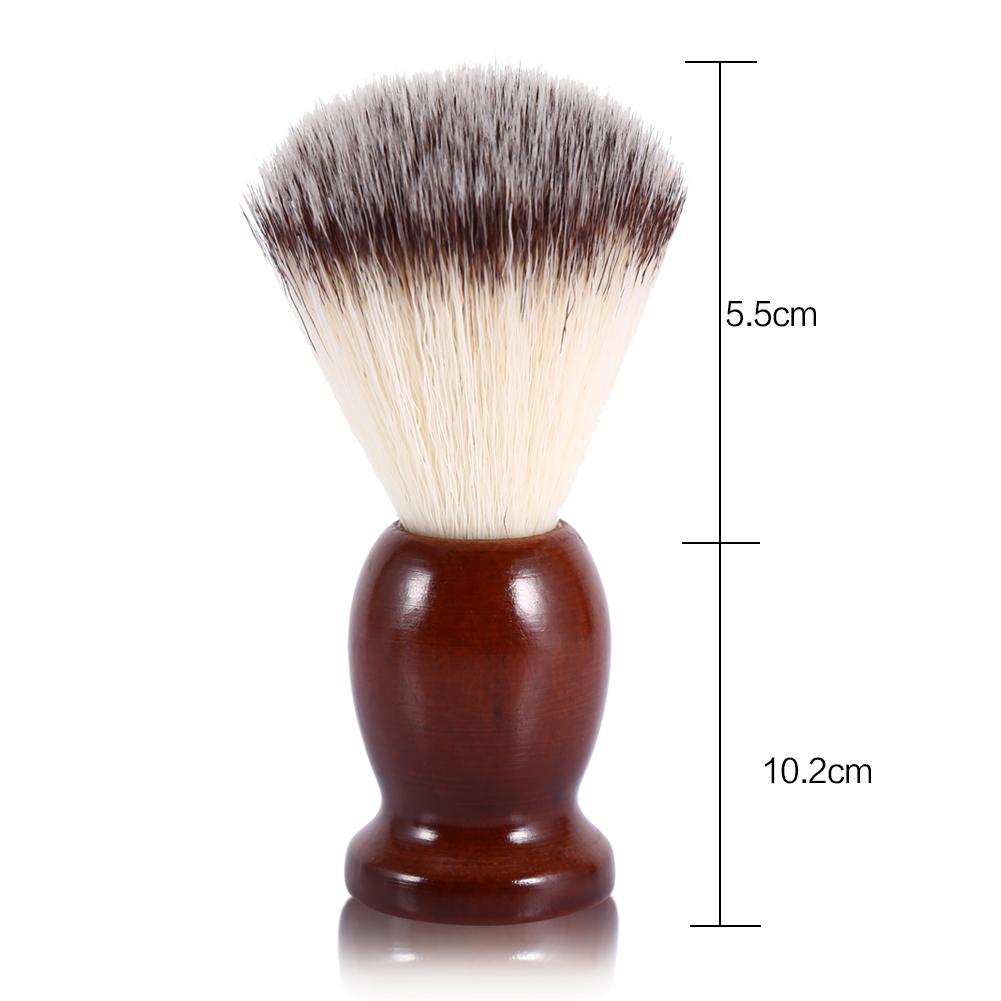 Quick-drying Nylon Hair Wooden Handle Shaving Brush, Rich Lather Barber Salon Tool For Professional Facial Cleaning